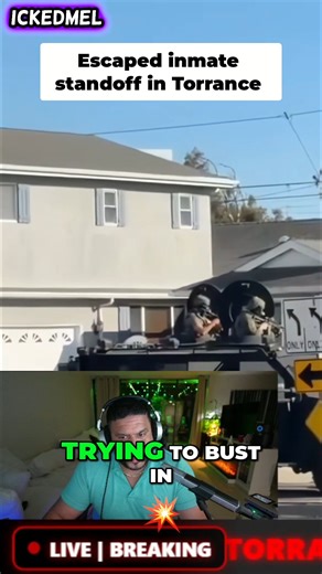 🚨 BREAKING: A massive police response is underway in Torrance after an inmate escaped custody while receiving treatment at Providence Little Company of Mary Medical Center. SWAT units and BearCat vehicles have surrounded a home as the manhunt intensifies. Residents in the area have been urged to stay alert and avoid the scene while officers work to locate the suspect. 🎥 Watch the clip and let me know — do you think they’ve found him or acting on a lead? 👇 #standoff #barricade #inmate #losange