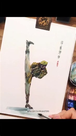 17K views · 96 reactions | Watercolor painting by artist Hu Ahyo (Douyin) — a dynamic and expressive figure study capturing motion, balance, and energy with fluid brushwork. The minimalist composition and spontaneous strokes highlight the elegance and power of the pose. Artist: Hu Ahyo (Douyin) #watercolorart #figurativeart #watercolorpainting #expressiveart #fineart | Watercolor Masters | Facebook