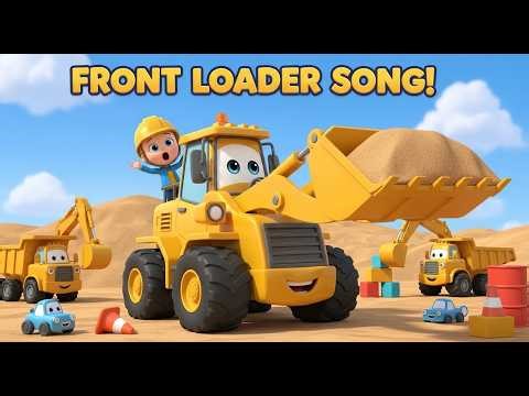 Front Loader Song for Kids 🚜 | Fun Construction Trucks & Big Diggers Nursery Rhyme