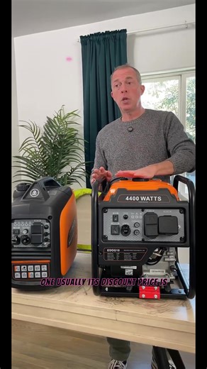 (Ships Within 24H) Efurden 4400 Watts Off-Grid Portable Generator Outdoor Power Equipment, Open Frame Inverter Generator with ECO Mode, Gas Powered, Quiet Operation, Emergency Home Backup, RV Ready