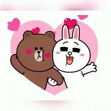 Cony Brown Playful mood | LINE FRIENDS | Love Bunny Bear | Romantic Gifs