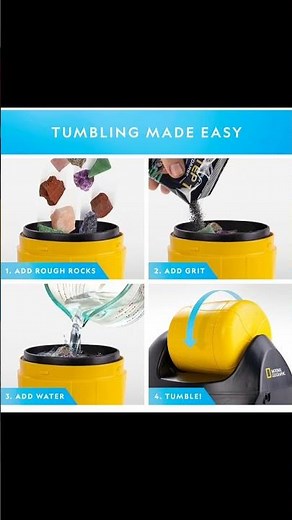 NATIONAL GEOGRAPHIC Starter Rock Tumbler Kit - Durable Leak-Proof Rock Polisher for Kids - Rock