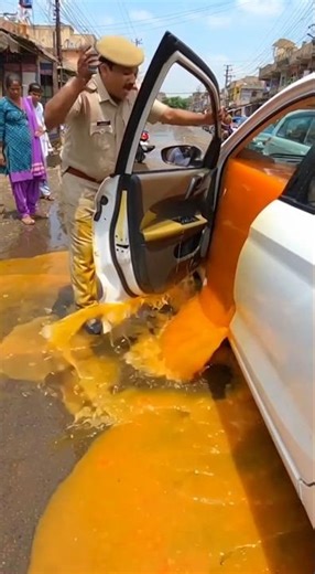 Police vs Juice Car 😂 #shorts #funny #ai #food