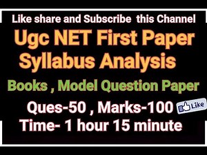 UGC NET [First paper] Syllabus Analysis ,Books,Model Que..How to preparation for NET