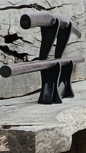 Sword Katana Bokken Stand Holder - Natural Wood Robinia - 2 layer.