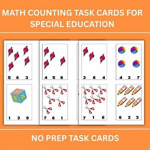 Counting to 7 Math Task cards Special Education-Task Boxes-IEP goals