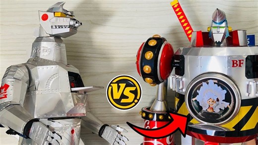 【手工】大佬用可乐罐制作 弗兰奇将军 ＆ 机械哥斯拉 | 作者：Minimaus Crafts