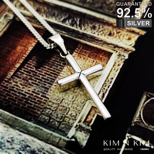 Sterling Silver Cross Pendant Necklace: Handmade Religious Gift ·T - Christmas Gift - Etsy