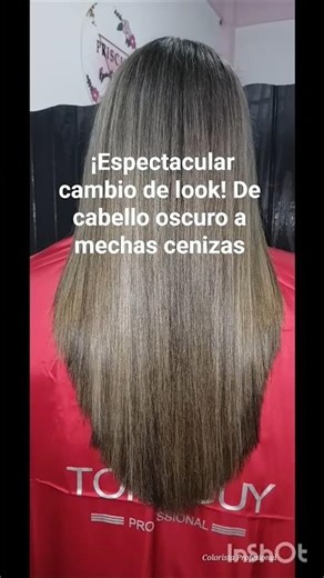 ¡Espectacular cambio de look! De cabello oscuro a mechas cenizas #mecha #hairstyle #hair
