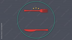 Vector icon of fork and butter knife 4k