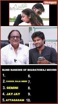 🤩 Blind Ranking of Music Director #bharadwaj Movies ft. Bharadwaj