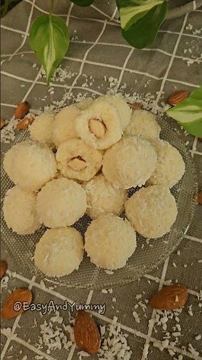 حلى كرات جوز الهند 🍬🥥 3 مكونات فقط والطعم خرافي 😋✨