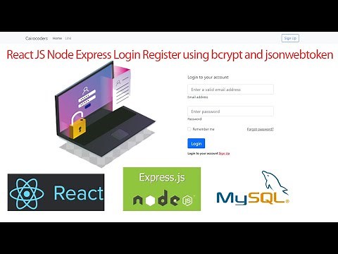 React JS Node Express Login Register using bcrypt and jsonwebtoken | Mysql
