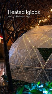 ✨ Starting TODAY ✨ Marcy’s Bar & Lounge is excited to announce the launch of three fully enclosed, heated igloos on its garden patio. Reserve your igloo for a cozy and private dining experience, perfect for small groups, date nights, or special celebrations. Each igloo accommodates up to six people and is available for reservation at just $10 per hour. Enjoy the warm, inviting space for up to two hours, taking in the cozy ambiance under soft patio lights while surrounded by the charming atmosphe