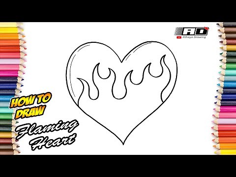 How to Draw Flaming Heart