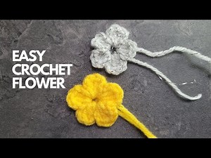 How to crochet a simple flower for beginner 🌸 , Step by step