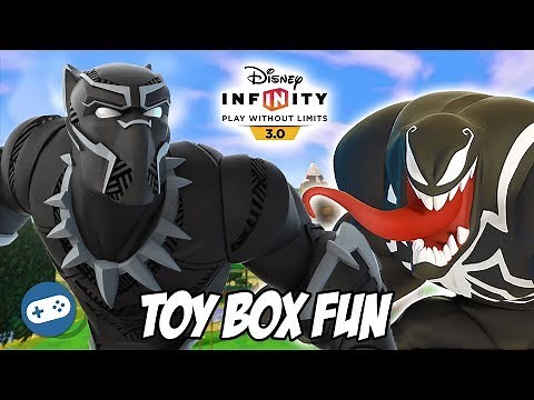 Black Panther and Venom Disney Infinity 3.0 Toy Box Fun Gameplay