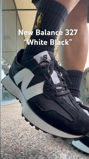 New Balance 327 On feet “White Black”
