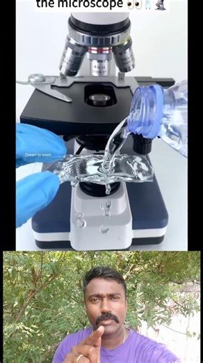 Let's zoom in on mineral water under a microscope. #trending #shorts #dreamtoswim