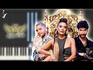 La Reina del Flow 2 - Reflejo Remix | Instrumental Piano Tutorial / Partitura / Karaoke / MIDI