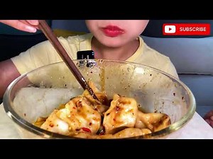Spicy Momos Eating with ASMR #ASMRMukbang #SpicyMomos #EatingSounds