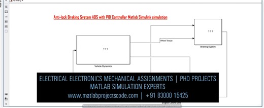 Anti-lock Braking System ABS with PID Controller Matlab Simulink simulation