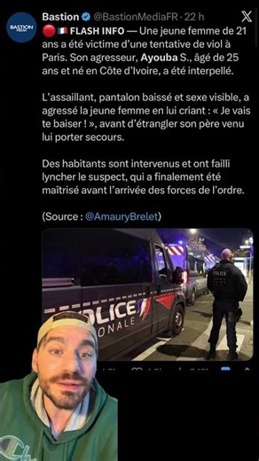 ATTEMPTED RAPE IN PARIS: THE ATTACKER SCREAMS OBSCENITIES AT HIS VICTIM 🔥