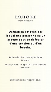 17K views · 325 reactions | Exutoire,"Le mot "exutoire" trouve ses...