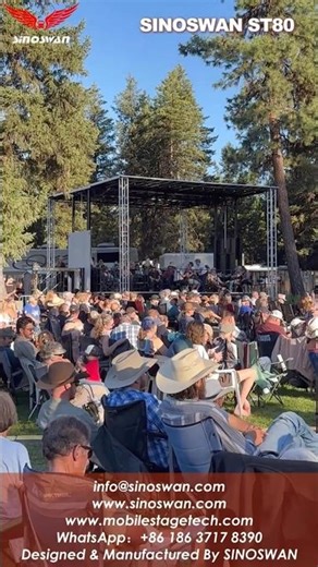 ST80 3320 Hydraulic Stage Trailer – Tow with SUV or Pickup | Fast Concert Setup