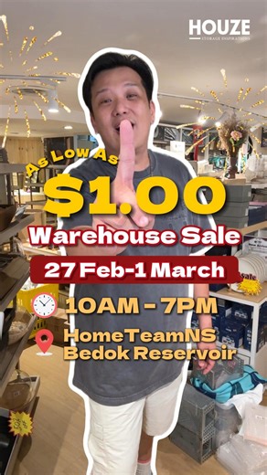 THE $1 REVOLUTION IS HERE. 🤫🔥 Forget the luxury drops—the only "drop" you need this weekend is HOUZE x Table Matters Warehouse Sale at HomeTeamNS Bedok Reservoir! Mr. Bigg's Episode 1: The Unbeatables: ✨ $1 Deals: DIY Kits, Play Mats, and Household Essentials. ✨ $2 Deals: 16L Storage Boxes and Linex Bins. ✨ From $9: Popcon Collectible Cases. It’s not a sale; it’s a steal. 📍 HomeTeamNS Bedok Reservoir | 27 Feb - 1 Mar | 10AM - 7PM. Don't say Bo-Jio. ✌️ | HOUZE
