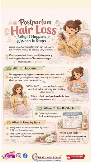 Postpartum Hair Loss — Why It Happens & When It Stops 🤍✨