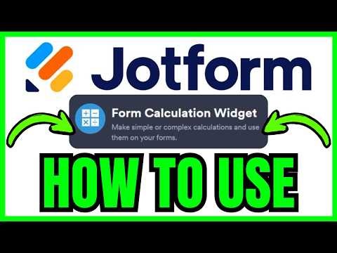 How To USE Form Calculation Widget In Jotform (QUICK & EASY) 2026