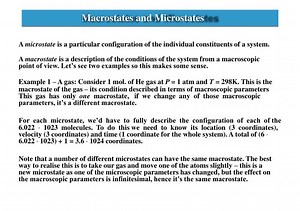 Macrostates and Microstates - SlideServe