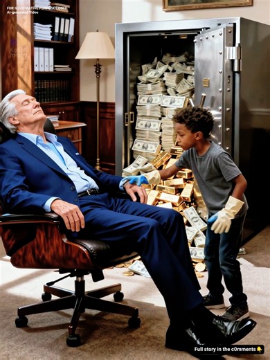The Billionaire Faked Sleeping Beside an Open Vault to Test His Housekeeper’s Son—What the Boy Did Next Left Him Stunned. Daniel Whitmore sat perfectly still in his leather chair, eyes closed, sunlight stretching across the carpet. To anyone watching, he looked like an elderly man who had simply drifted off. But Daniel was awake. Behind him, the safe stood wide open—cash, gold, and documents deliberately exposed. This wasn’t about money. It was a test of trust. Over the years, Daniel had learned