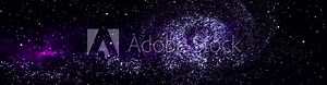Galaxy in Deep Space. Spiral galaxy, animation of Milky Way. Flying through star fields and nebulas in space, revealing a spinning spiral galaxy, 3D rendering