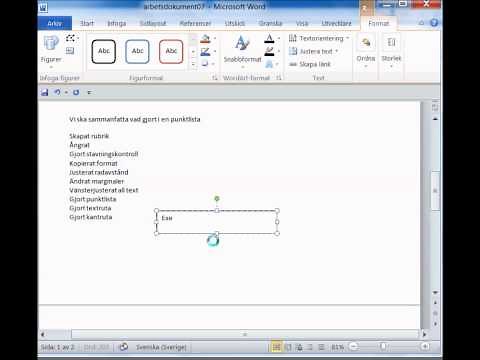 Skapa textruta i word