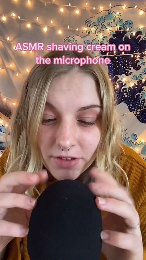 ASMR shaving cream on microphone! Part 2 without pop filter is up too! #asmr #shavingcreamasmr #asmrtiktok #asmrvideo #fyp #whispers