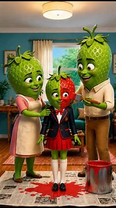 | Green Strawberry, Red Strawberry, Banana, Apple, | Fruit Cheating Poverty Story.. #aifruit #fruitstory #fruitdrama #aistory #aianimation