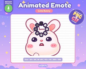 Cute Bunny Loading Emote | Animated Twitch, Discord, Youtube (GIF & PNG) - Etsy Canada