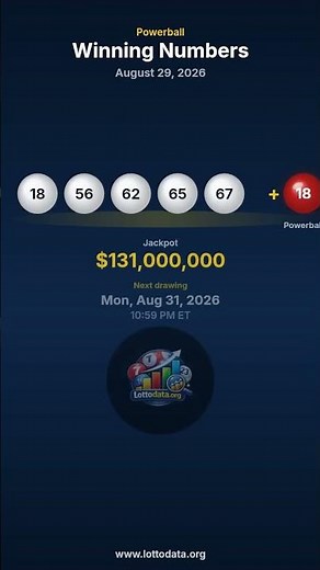 Powerball results — August 29, 2026