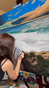 6K views · 3.2K reactions | This oil painting of a tranquil seascape...