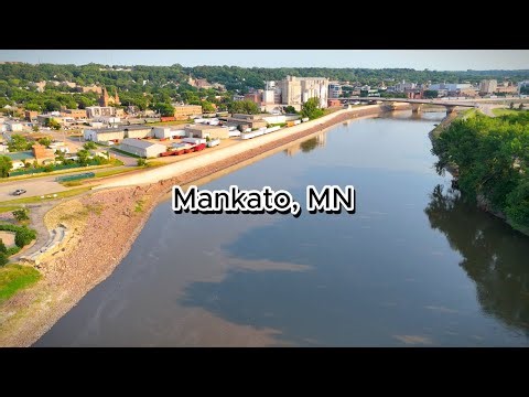 Downtown Mankato, MN 4k Drone footage