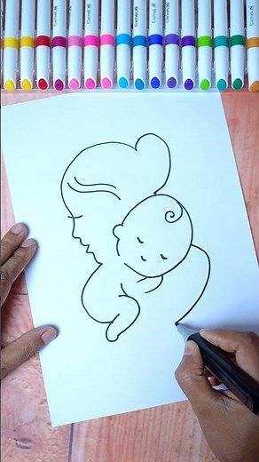 Mother’s Day Love Drawing Idea ❤️ Easy Art Tutorial #shorts