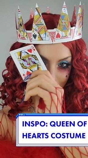 DIY QUEEN OF HEARTS♥️tutorial on my last post 📫 ♡ ♡ ♡ #queenofhearts #queenofheartscostume #queenofheartsmakeup #aliceinwonderland #timburton #halloween #halloweendiycostume #halloween2022 #diy #diycostume #easycostume #affordablecostume #timburtonqueenofhearts #redwig #makeupreels #makeupreels🎨 #makeupreelsvideos #makeuptransformation