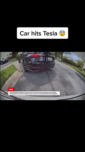 Car hits tesla#tesla#crash#foryou#whambaamteslacam #viral