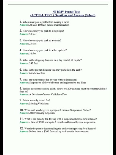 NJ DMV Permit Test 2026: Questions & Answers Explained