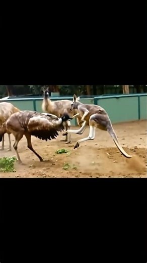 invincible emu fights kangaroo