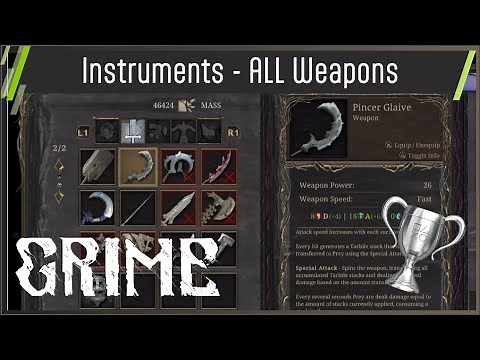 Grime: Colors of Rot 🏆Instruments🏆- All Weapons (Trophy Guide) PS5/ Steam/Xbox