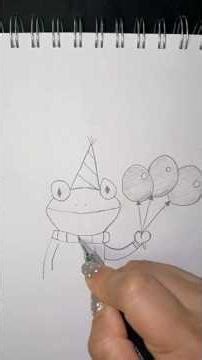 How to draw a cute birthday frog.