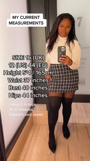 Updated Measurements for Plus Size Fashion Outfits | Size 16 Skort & Tights